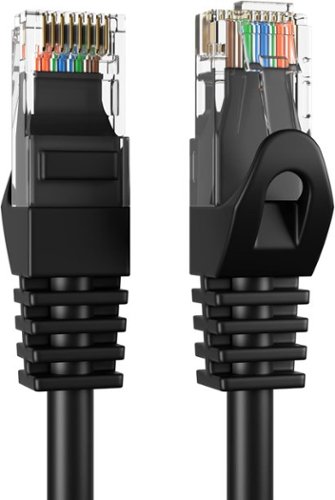 Cables Direct Online - Cat6 Ethernet Cable 50FT 550MHz UTP Patch Cord for PC Router Modem TV Console - Black-Front_Standard 