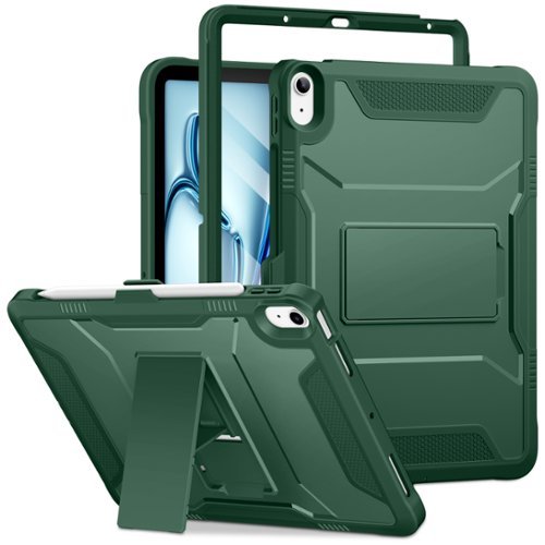 DTTO - iPad Air 11 Case for M3/M2 (2024-2025), iPad Air 5th/4th Gen (2022/2020), with Screen Protector & Kickstand - Alpine Green-Front_Standard 