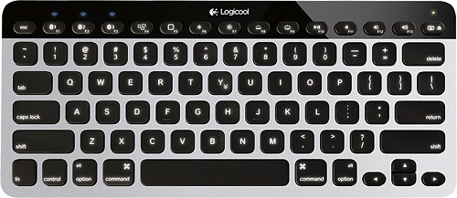  Logitech - Bluetooth Easy-Switch Keyboard for Apple® TV, iPad®, iPhone® and Mac® - Silver