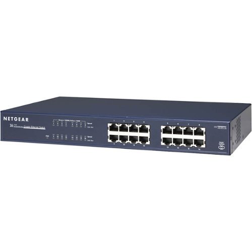 NETGEAR - 16-Port 10/100/1000 Mbps Gigabit Unmanaged Switch - Blue-Front_Standard 
