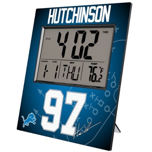Keyscaper - Aidan Hutchinson Detroit Lions Digital Desk & Wall Clock - Multicolor-Front_Standard 