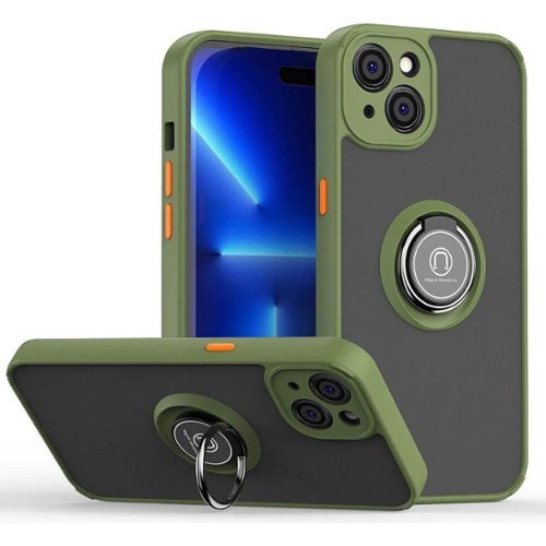 Entronix - iPhone 14 Plus Case with Matte Gripstand - Ultimate Protection and Functionality - Green-Front_Standard 