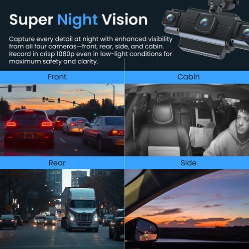 Rexing R4-4D All-Around 1080p, Built-in 360° Motion Parking Monitor, App Control - Black SHOP ONLINE