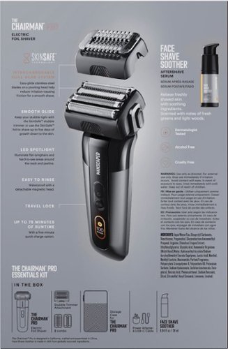 Manscaped The Chairman Pro Essentials Kit Rechargeable Wet/Dry Electric Foil Face Shaver and SkinSafe Stubble Trimmer - Black WHERE TO BUY