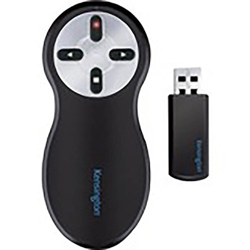 Kensington - Wireless Presenter with Red Laser- Radio Frequency- USB Type A - 4 Button(s) - Black-Front_Standard 