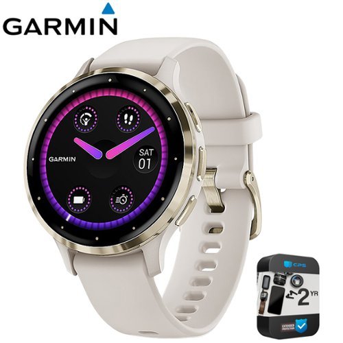 Garmin - Refurbished Excellent - Venu 3S Fitness GPS Smartwatch Gold Bezel (41mm) + 2 Year Extended Warranty Bundle - Soft Gold Stainless Steel|Ivory - (2023)-Front_Standard 