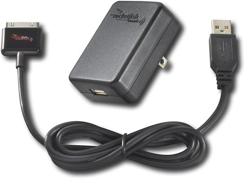 Rocketfish™ - AC Wall Charger for Apple® iPhone® 4 and 4S - Black-Front_Standard