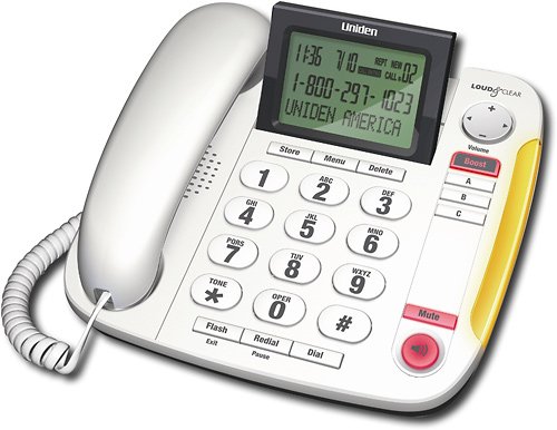  Uniden - CEZ260 Corded Speakerphone with Call-Waiting Caller ID - White