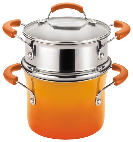  Rachael Ray - 3-Quart Covered Steamer Set - Orange