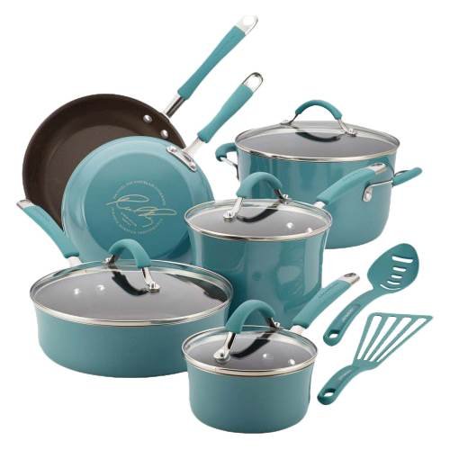  Rachael Ray - Cucina 12-Piece Cookware Set - Agave Blue