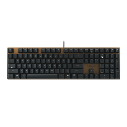 CHERRY - Clear-cut design mechanical keyboard with anodized metal plate BK - Black-Front_Standard 