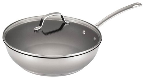  Circulon - Genesis 12-1/2&quot; Covered Stainless-Steel Deep Skillet - Silver