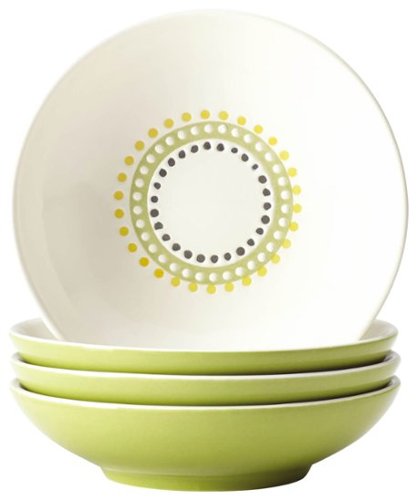  Rachael Ray - Circles and Dots 4-Piece Fruit Bowl Set - Green