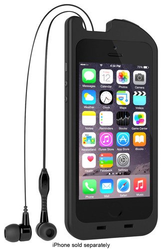  TurtleCell - Retractable Headphone Case for Apple® iPhone® SE, 5s and 5 - Black