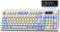 AULA - S99 Pro, 99-Key, Wireless, Membrane, Gaming Keyboard, RGB, 5-Layer Padding, 2000 mAh Battery, Knob, Digital Screen - Purple/White-Front_Standard