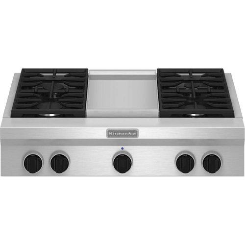 KitchenAid - 36" Built-In Gas Cooktop with 4 Burners and Griddle-Front_Standard 