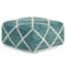 Simpli Home - Cowan Square Pouf - Teal, Natural-Front_Standard