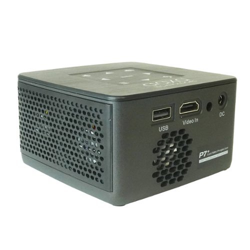AAXA P7+ Native 1080p Smart Mini DLP Projector, 2.5 Hour Battery, WiFi, BT, Wireless Mirroring, Streaming Apps, USB-C Input - Gray GLOBAL SHIPPING