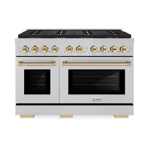 ZLINE - Autograph 48 in. 6.7 cu. ft. Freestanding Paramount Dual Fuel DuoPro Range with Gold Accents - Stainless Steel