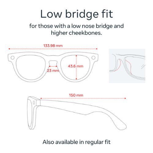Ray-Ban Meta Headliner Low Bridge Fit glasses, Meta AI, Audio, Photo, Video Compatibility - Green Lenses - Shiny Black BUY IN MIDDLE EAST