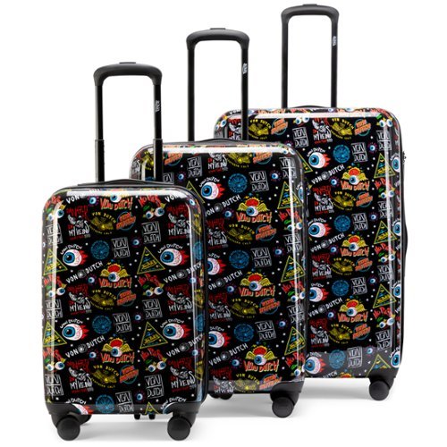 Von Dutch Jax Black 3 Piece Expandable Hardside Spinner Luggage