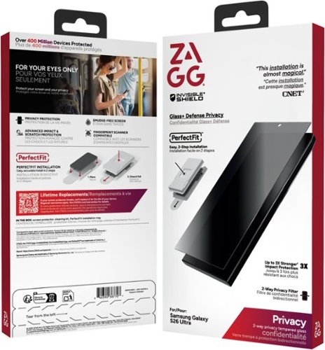 ZAGG Glass+ Defense Privacy Screen Protector for Samsung Galaxy S26 Ultra - Tinted BUY IN UAE