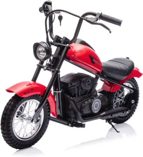 GARVEE - 24V Electric Dirt Bike for Kids & Teens, 250W Motor, 14MPH, Dual Speed, LED Headlight, Leather Seat, 60Min Ride - Red-Front_Standard 