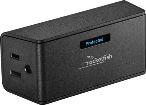 Rocketfish™ - 2-Outlet Wall Tap 1,500 Joules Surge Protector - Black