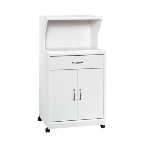 Sauder - Microwave/kitchen Glacier White Cart - Soft White-Angle_Standard 
