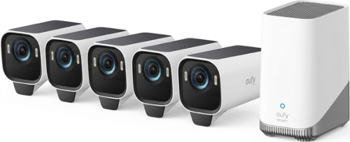 eufy eufyCam S3 Pro 5‑Cam Kit, 4K Solar Wireless Outdoor, MaxColor