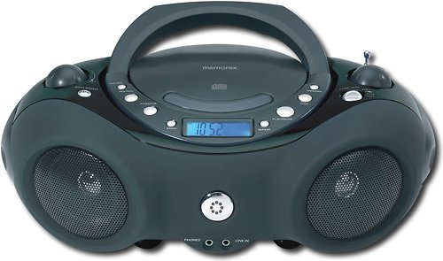  Memorex - Portable CD/CD-R/RW Boombox with AM/FM Radio - Black