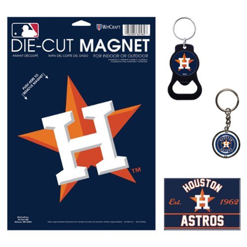 WinCraft - Houston Astros 4-Pack Key Rings and Magnets Set - Multicolor-Front_Standard 