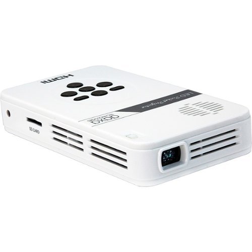  AAXA - Ultra-Portable LED Pico Projector with 100 Minute Li-ion Battery, Native 720P HD Resolution, &amp; Built-in Media Player - White