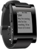 Pebble - Smartwatch 33mm Plastic - Black Silicone-Front_Standard