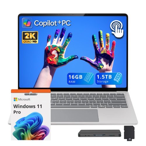Microsoft - Upgraded - Surface 13" Touch Laptop,Snapdragon X Plus,16GB RAM,512GB SSD+1TB Dock,Backlit,Fingerprint,Win 11 Pro - Platinum-Front_Standard 