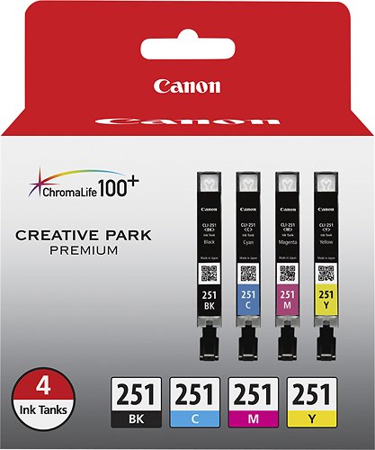  Canon - 251 4-Pack Standard Capacity Ink Cartridges - Photo Black/Cyan/Magenta/Yellow