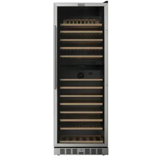 Front. Empava - 23.43 In. 163-bottle Dual Zone Freestanding Wine Cooler - Compressor Cooling, 13 Shelves, Wine Fridge 41-64°F In Black - Black.