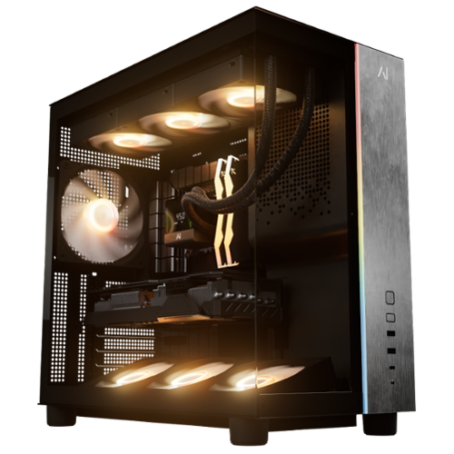 Andromeda Insights - AI AMD V3 Elite Gaming PC RX 9070XT 16GB | Ryzen 7 9800X3D (5.2 GHz Turbo Boost) | 32GB DDR5 6000MHz | 2TB Gen4 SSD - Black-Front_Standard 