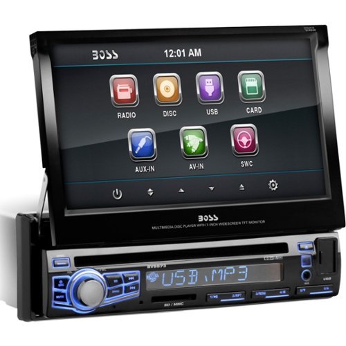  BOSS Audio - 7&quot; - CD/DVD - Apple® iPod®-Ready - In-Dash Receiver with Motorized Faceplate and Remote - Black