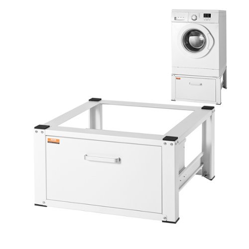 VEVOR - Laundry Pedestal 27" Wide 14.4" Height, Washer And Dryer Base Stand Platform Universal Fit 660lbs Capacity - White-Front_Standard 