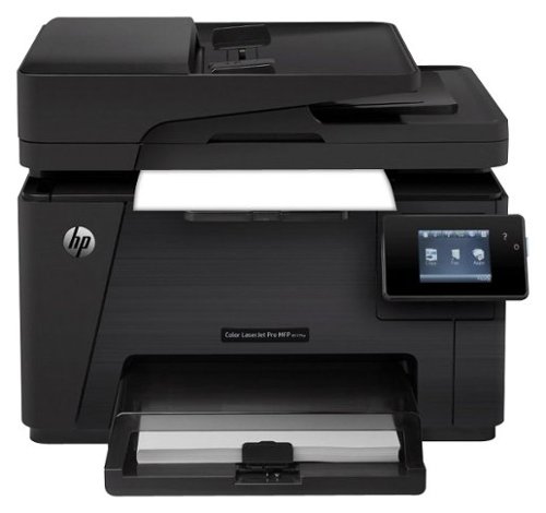 HP - Refurbished LaserJet Pro Network-Ready Wireless Color All-In-One Printer - Black-Front_Standard 