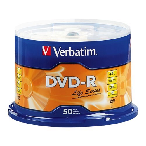 Verbatim - Life Series 16x DVD-R Discs (50-Pack)