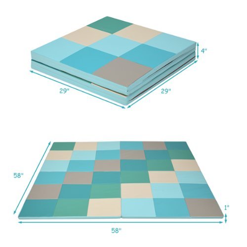 Costway 58'' Toddler Foam Play Mat Baby Folding Activity Floor Mat Home Daycare School - Multi-color WORLDWIDE DELIVERY