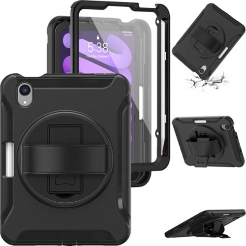 SaharaCase Protection Hand Strap Series Case for Apple iPad mini (A17 Pro) and Apple iPad mini (6th Generation 2021) - Black GLOBAL SHIPPING