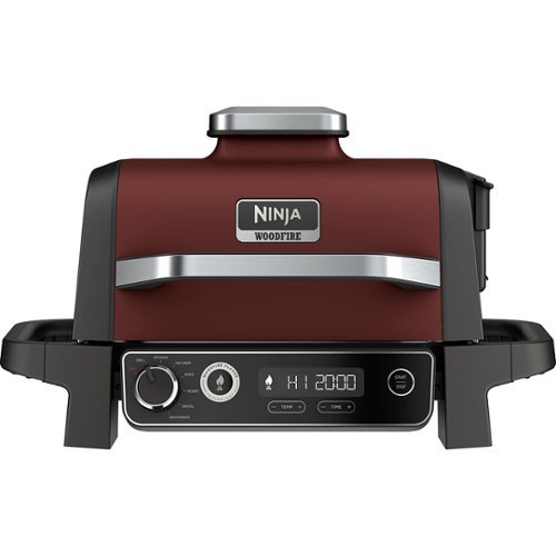 Ninja - Woodfire Outdoor Grill & Smoker, 7-in-1 Master Grill, BBQ Smoker, & Outdoor Air Fryer with Woodfire Technology - Red-Front_Standard 
