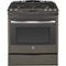 GE - 5.6 Cu. Ft. Self-Cleaning Slide-In Gas Convection Range - Slate-Front_Standard