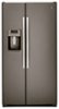 GE - 25.3 Cu. Ft. Side-by-Side Refrigerator with External Ice & Water Dispenser - Slate-Front_Standard 