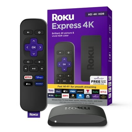 Roku - Express 4K Streaming Player HD with Standard Remote Shortcut Buttons-Front_Standard 