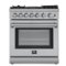 Forno Appliances - Lazio Alta Qualita 4.62 Cu. Ft. Freestanding Dual Fuel Range with Convection Oven - Stainless Steel-Front_Standard
