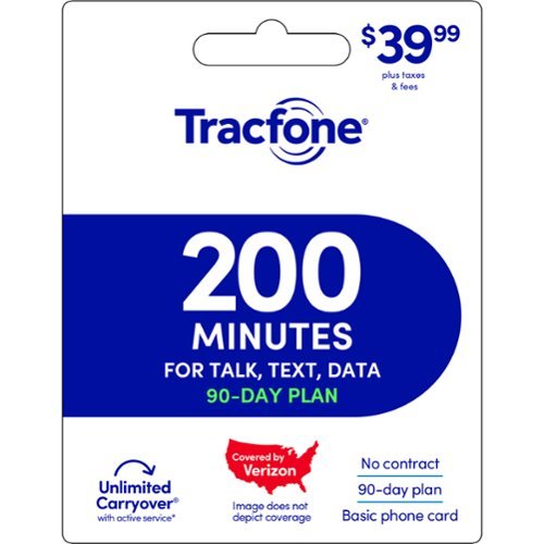 Tracfone - $39.99 Basic phone, 200 minutes for Talk, Text & Data 90-Days - Prepaid Plan (Email Delivery) - White [Digital]-Front_Standard 